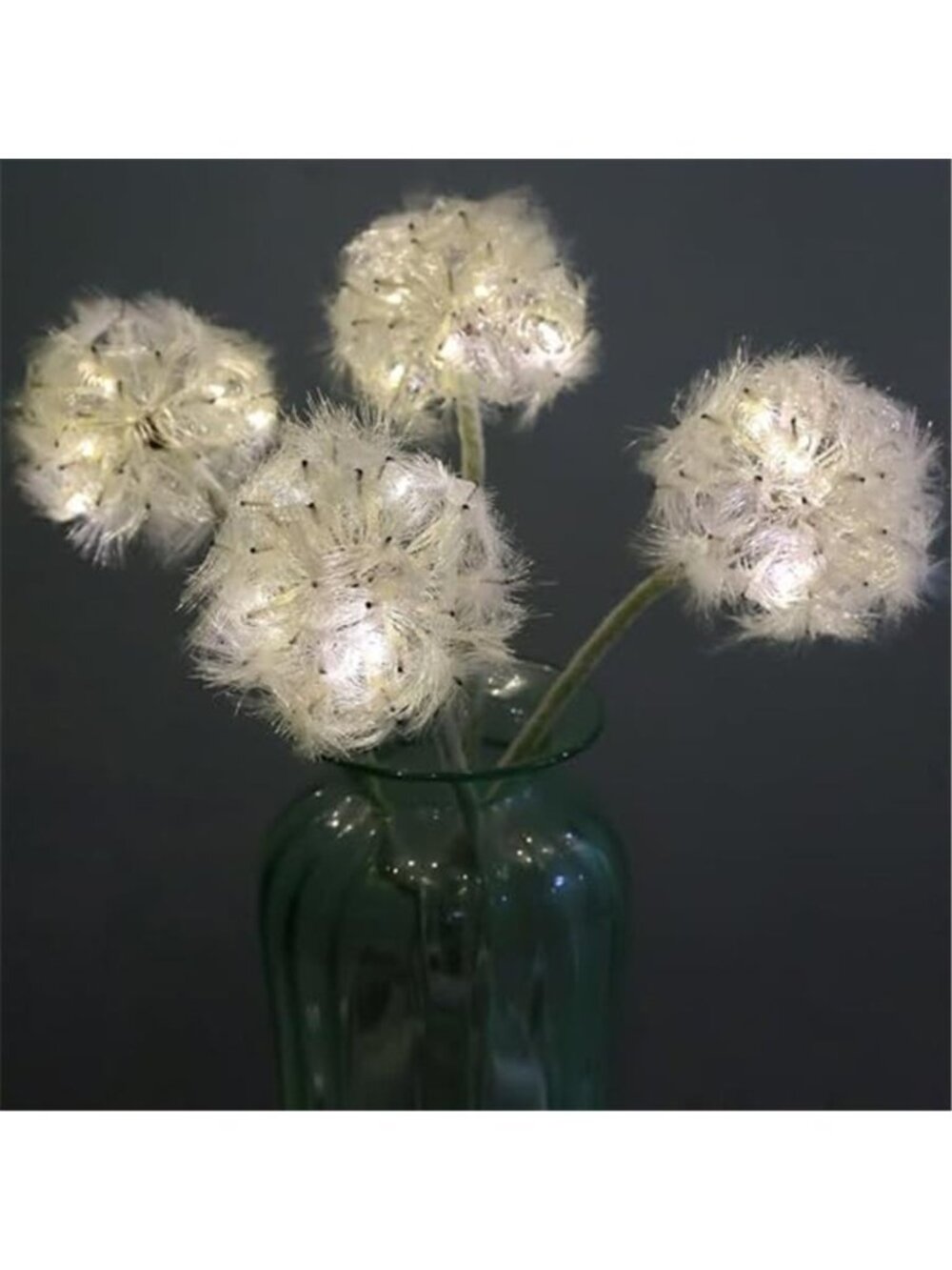 Artificial Dandelion Flowers with LED Lights with Timer Faux Dandelion Flowers